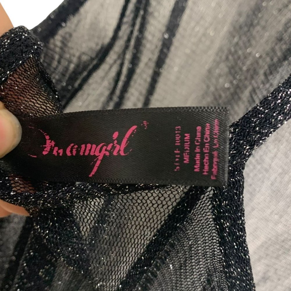 Dreamgirl Metallic Halter Sheer Full Length Dress Medium - Picture 6 of 11